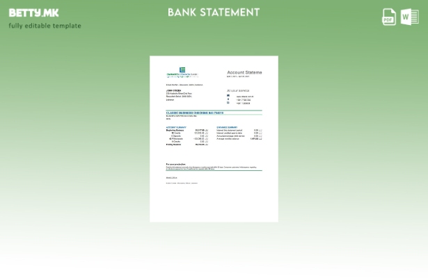 модерен стил Либан Емирати Либан Банкарски извод шаблон ексел